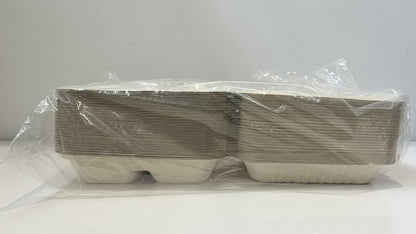 9 Inch 3-Compartment Clamshell Lunch Box l 50 per Pack