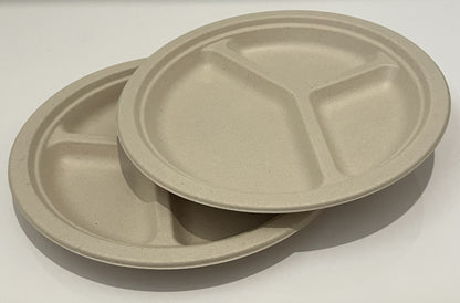 10 Inch 3-Compartment Plate l 50 per Pack